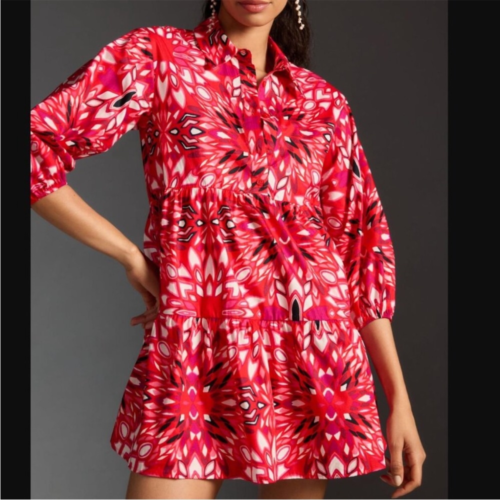 Anthropologie Maeve Bettina Tiered Mini Dress